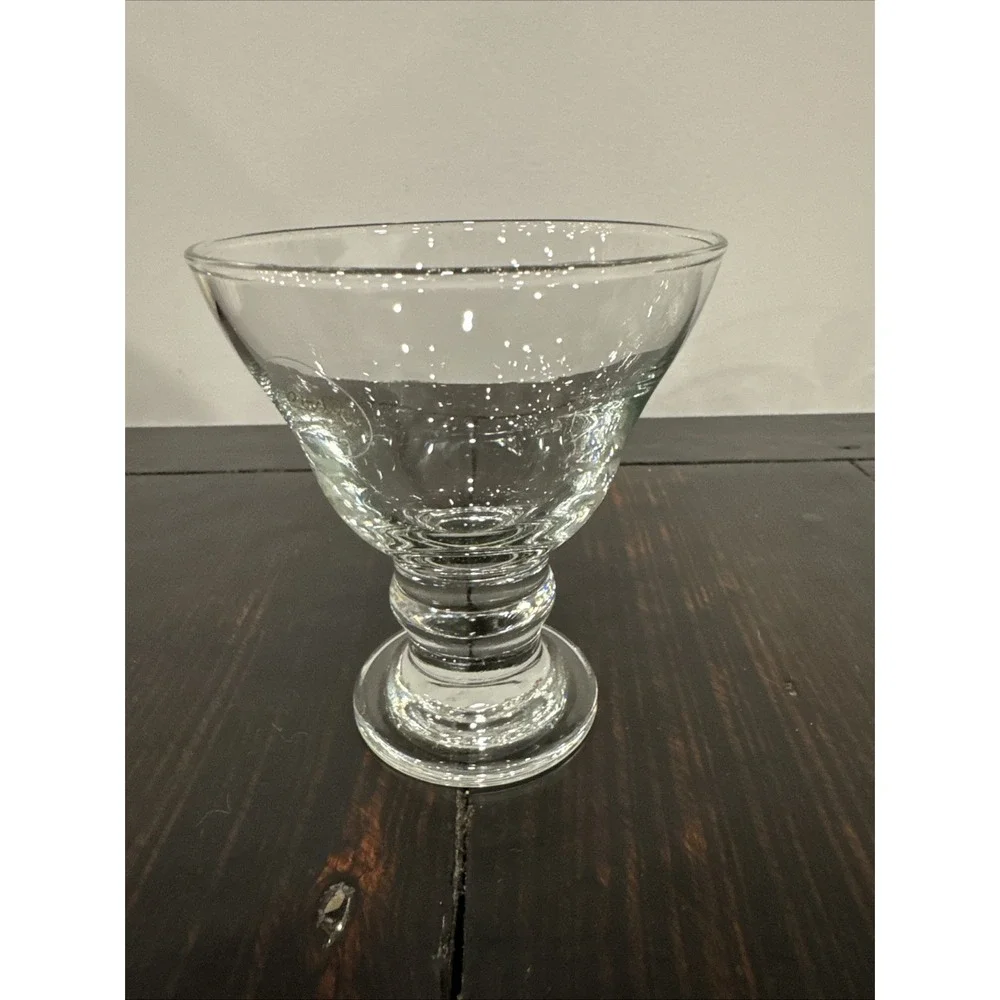 Set of 4 Circle Art of Glass Short-Footed Goblets (6 oz) - Handcrafted in Turkey
